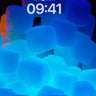 Glowing Blue Ice Cubes Background wallpaper for iPhone, iPad & Mac
