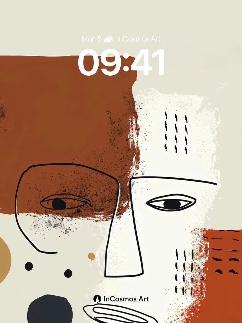 Earthy Gaze Wallpaper with Textured Faces