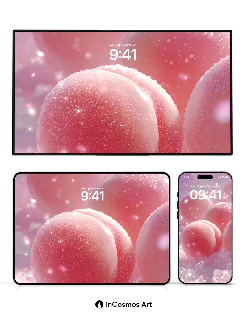 Luminous Pearl Wallpaper with Crystal Frost