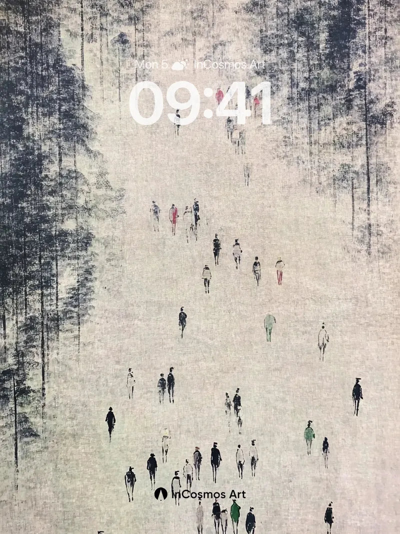 Silent Forest Path Wallpaper with Whispering Pines