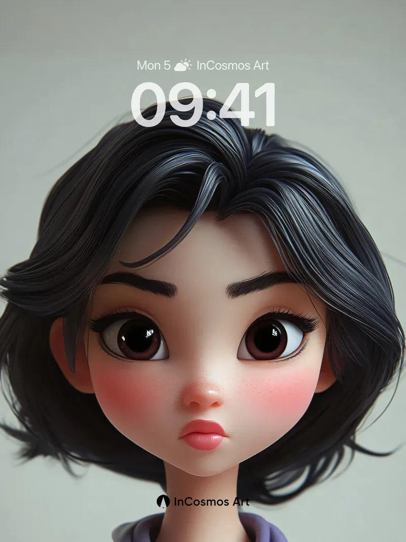 Whispering Hair Wallpaper with Soft Gaze wallpaper for iPhone, iPad & Mac