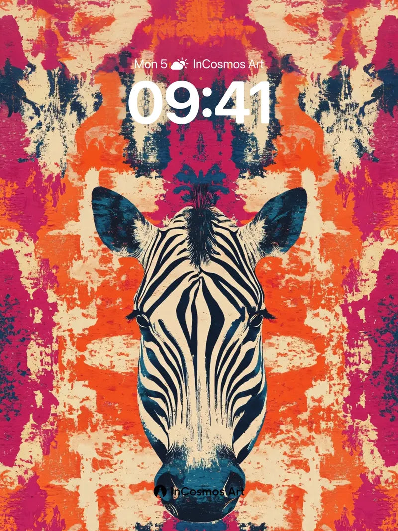Electric Zebra Wallpaper with Ikat Pulse