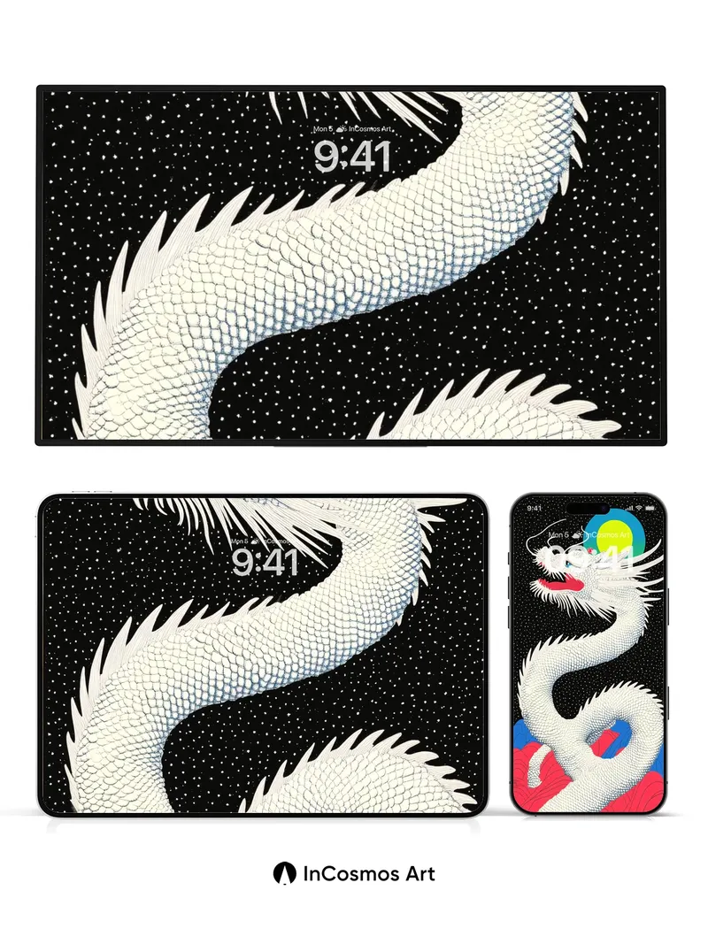 Celestial Serpent Wallpaper with Cosmic Eye