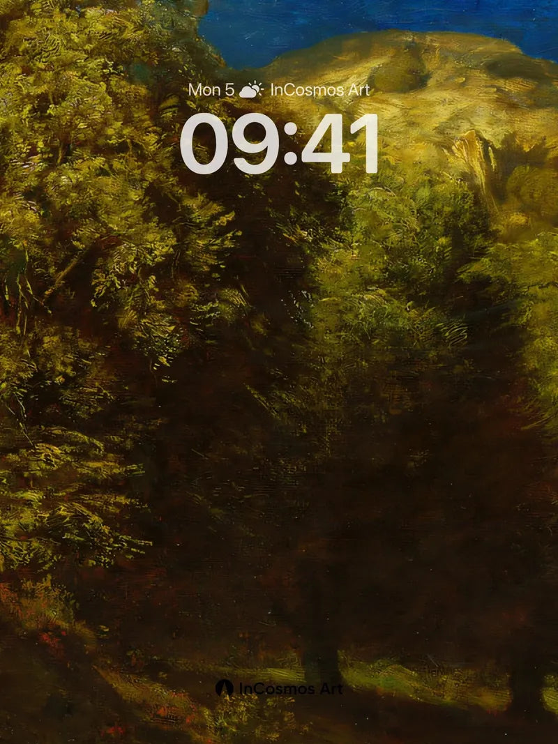 Golden Shadow Wallpaper with Forest Whispers