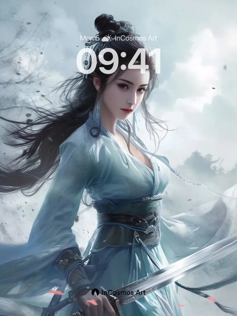 Frostwhisper Blade Wallpaper with Ethereal Drift