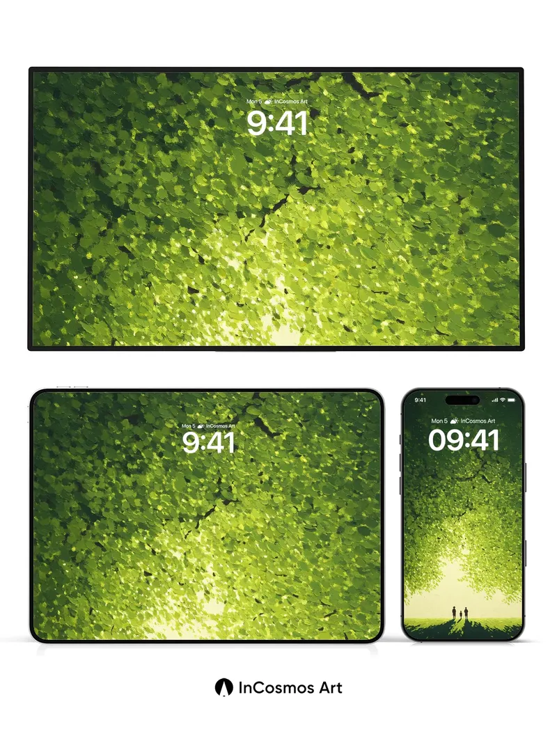 Serenity Canopy Wallpaper with Dappled Light