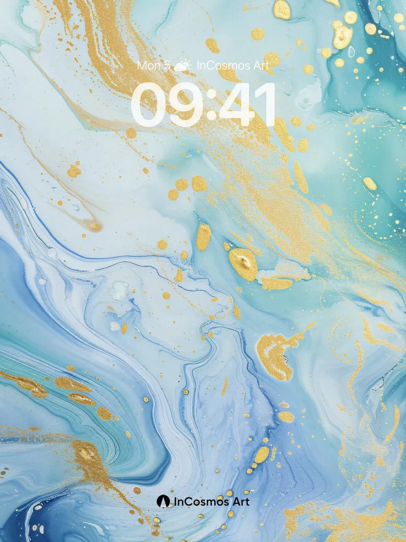 Liquid Sky Wallpaper with Golden Veins