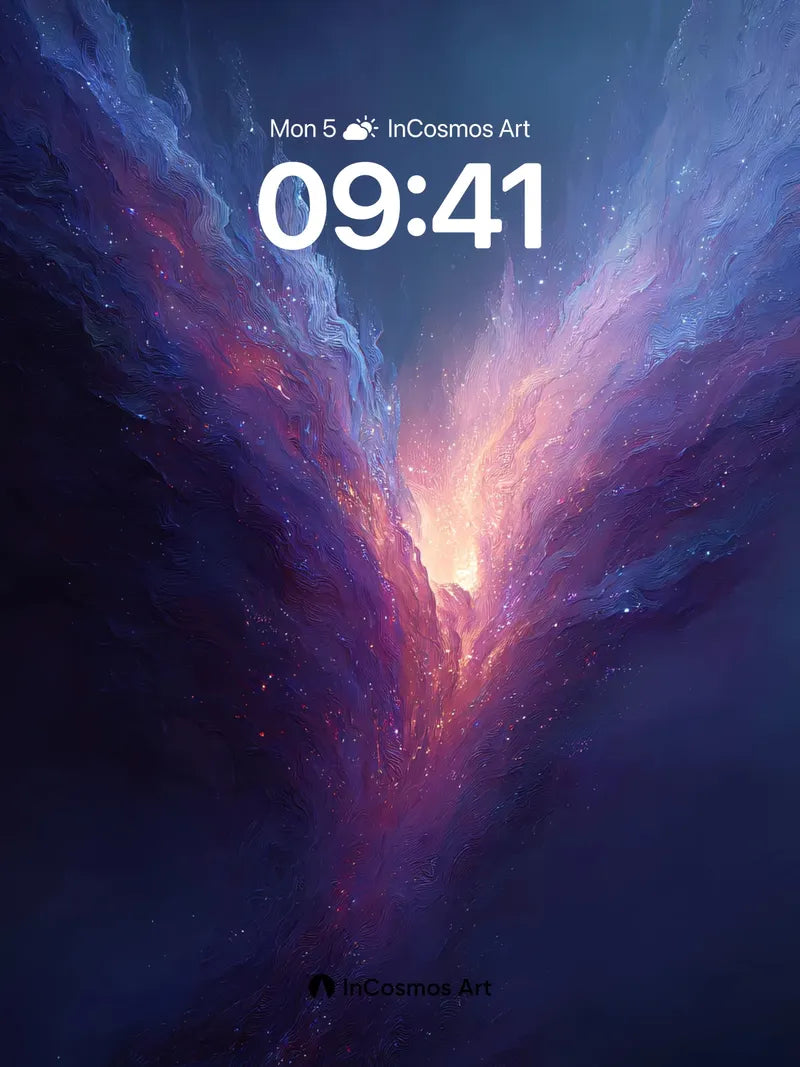 Cosmic Veil Wallpaper with Nebula Wings