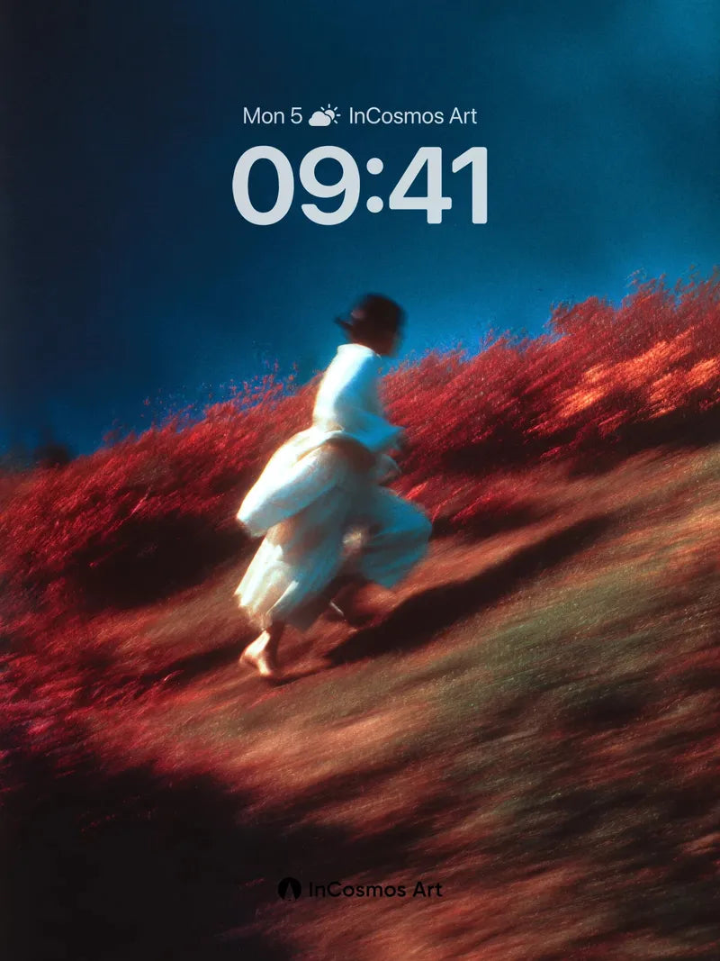 Ethereal Run Wallpaper with Crimson Fields wallpaper for iPhone, iPad & Mac