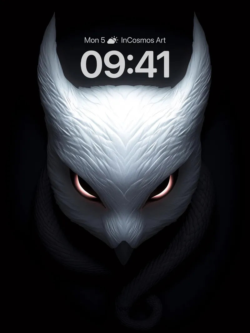 Silent Watcher Wallpaper with Glowing Eyes