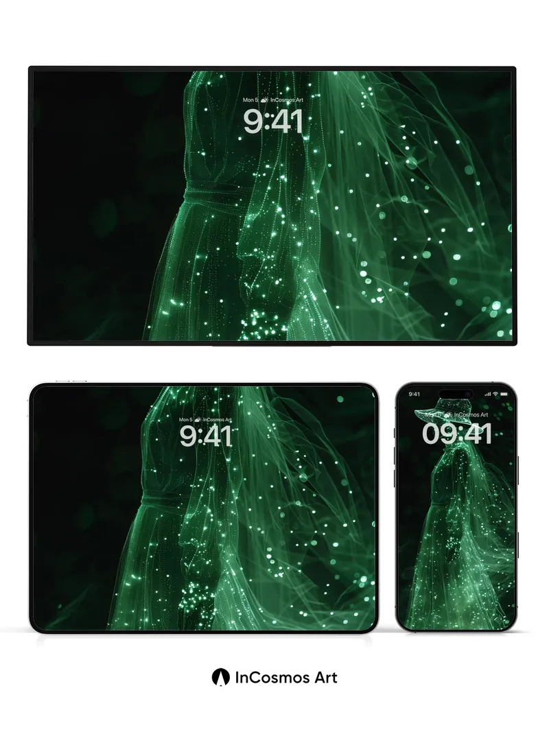 Ember Veil Wallpaper with Digital Drift