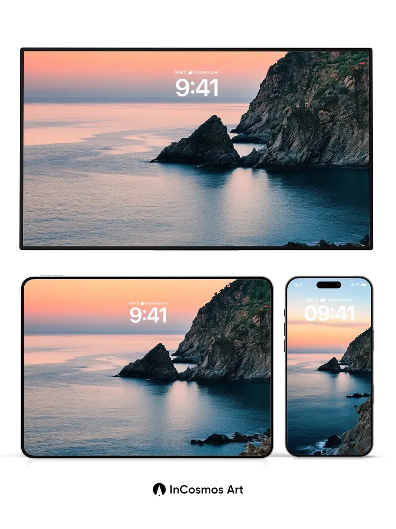 Serenity Stone Wallpaper with Sunset Hush