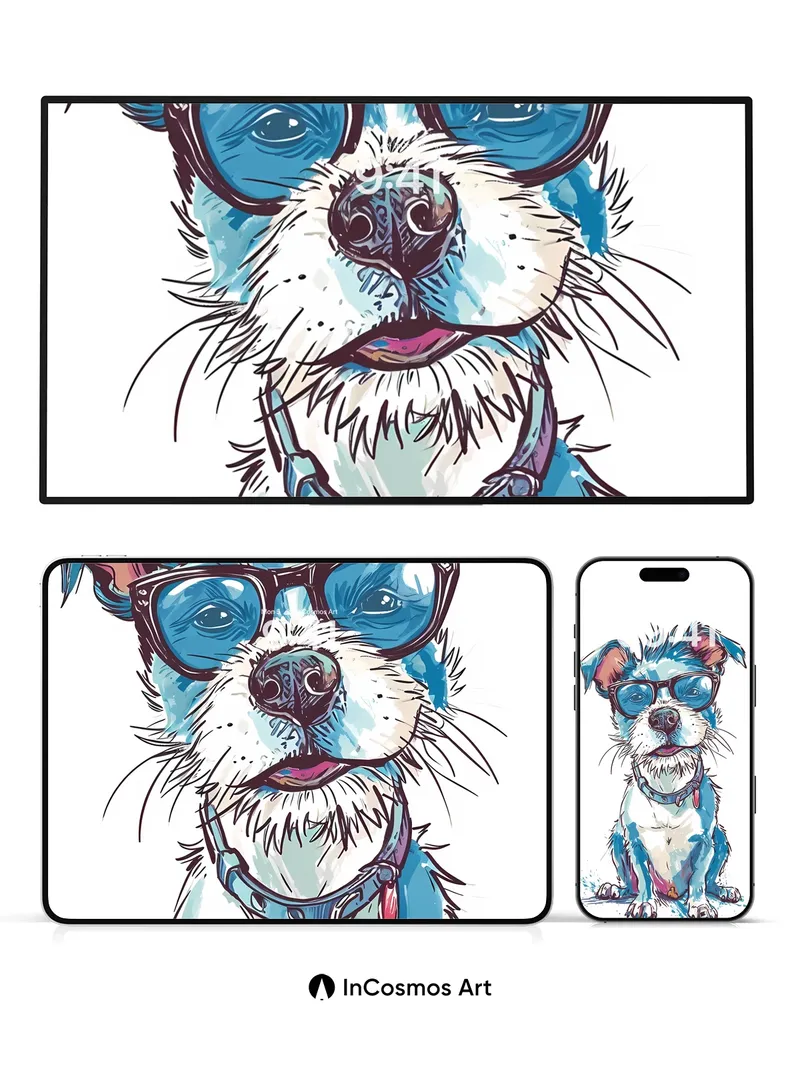 Cool Canine Wallpaper with Sunglass Swagger
