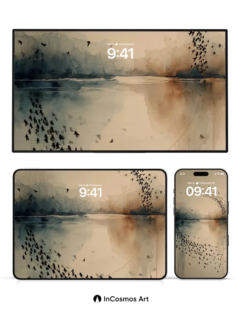 Serenity Flight Wallpaper with Watercolor Echo