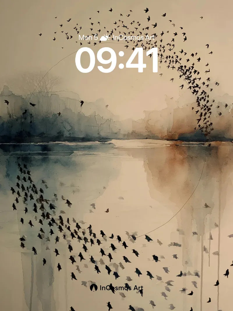 Serenity Flight Wallpaper with Watercolor Echo