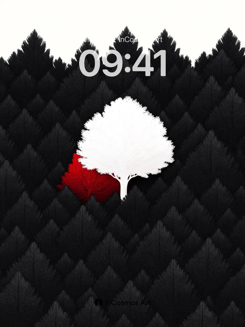 Silent Grove Wallpaper with Crimson Pulse