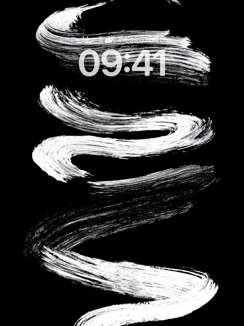 Serpentine Brushstroke Wallpaper with Ink Pulse