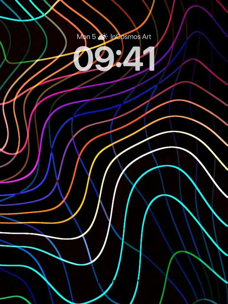 Neon Pulse Wallpaper with Woven Light Trails