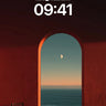 Crimson Silence Wallpaper with Moonlit Arch wallpaper for iPhone, iPad & Mac