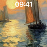 Golden Hush Sailboat Wallpaper with Sunset Reflections wallpaper for iPhone, iPad & Mac