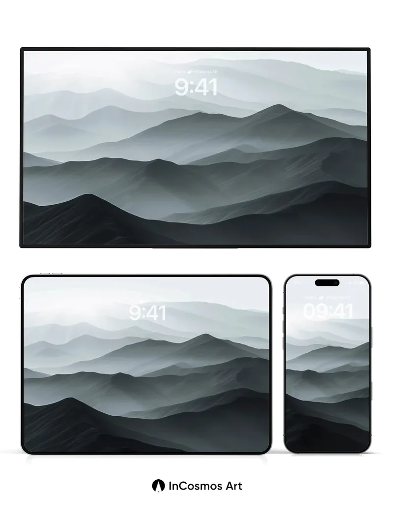 Mist Veil Wallpaper with Silent Peaks