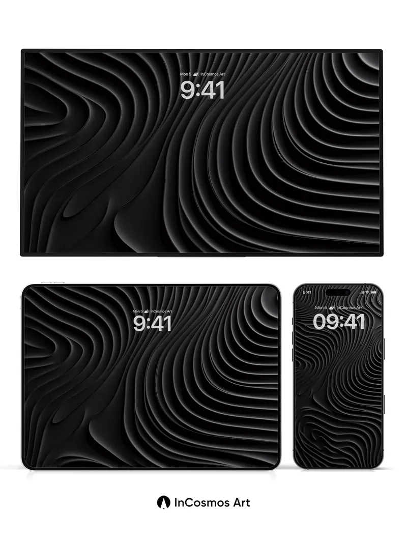 Sculpted Shadow Wallpaper with Undulating Lines