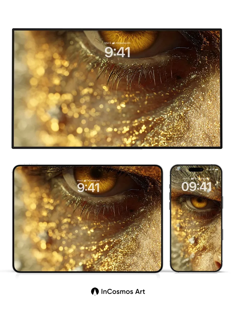 Golden Veil Wallpaper with Living Dust