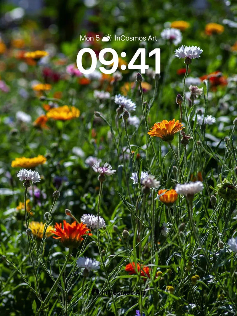 Sunlit Meadow Wallpaper with Whispering Petals