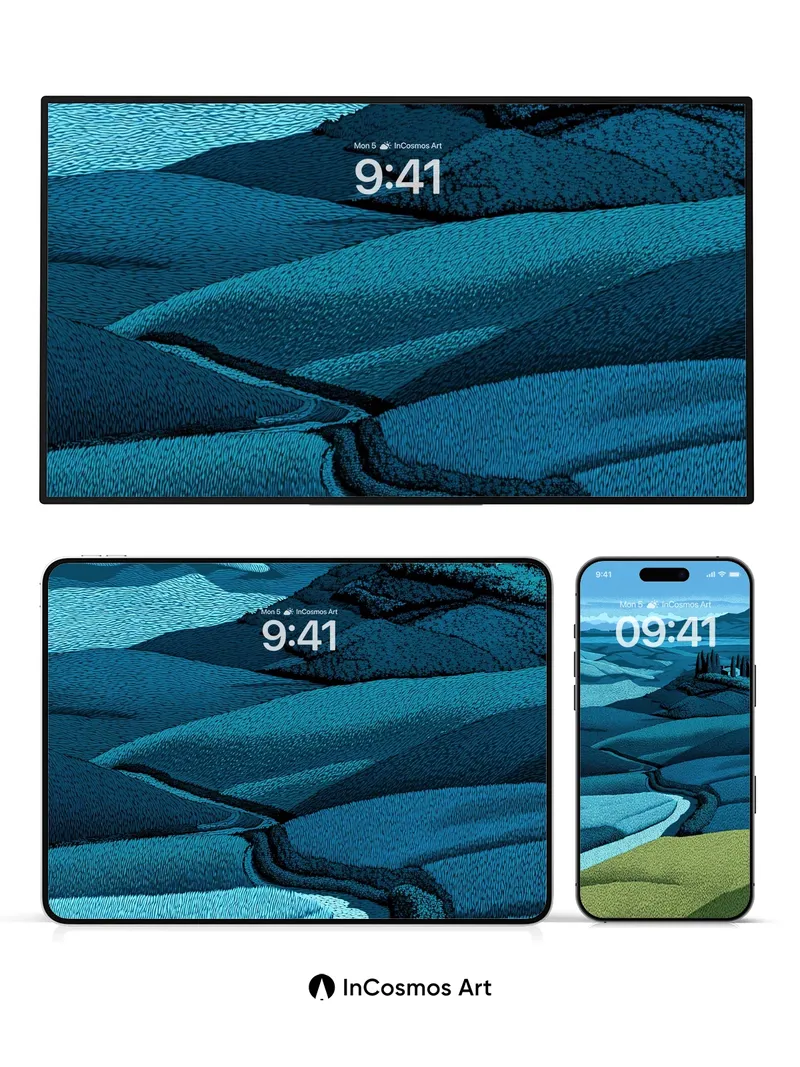 Cypress Whisper Wallpaper with Textured Terrain