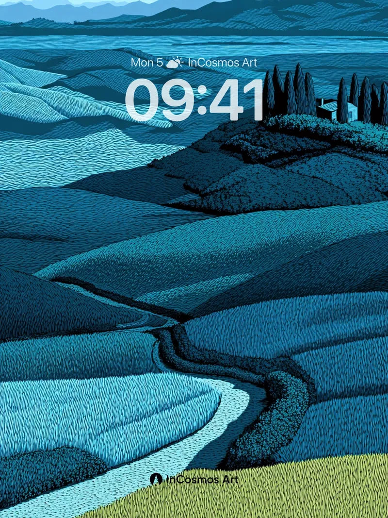 Cypress Whisper Wallpaper with Textured Terrain