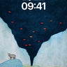 Nocturnal Canyon Wallpaper with Floating Embers wallpaper for iPhone, iPad & Mac