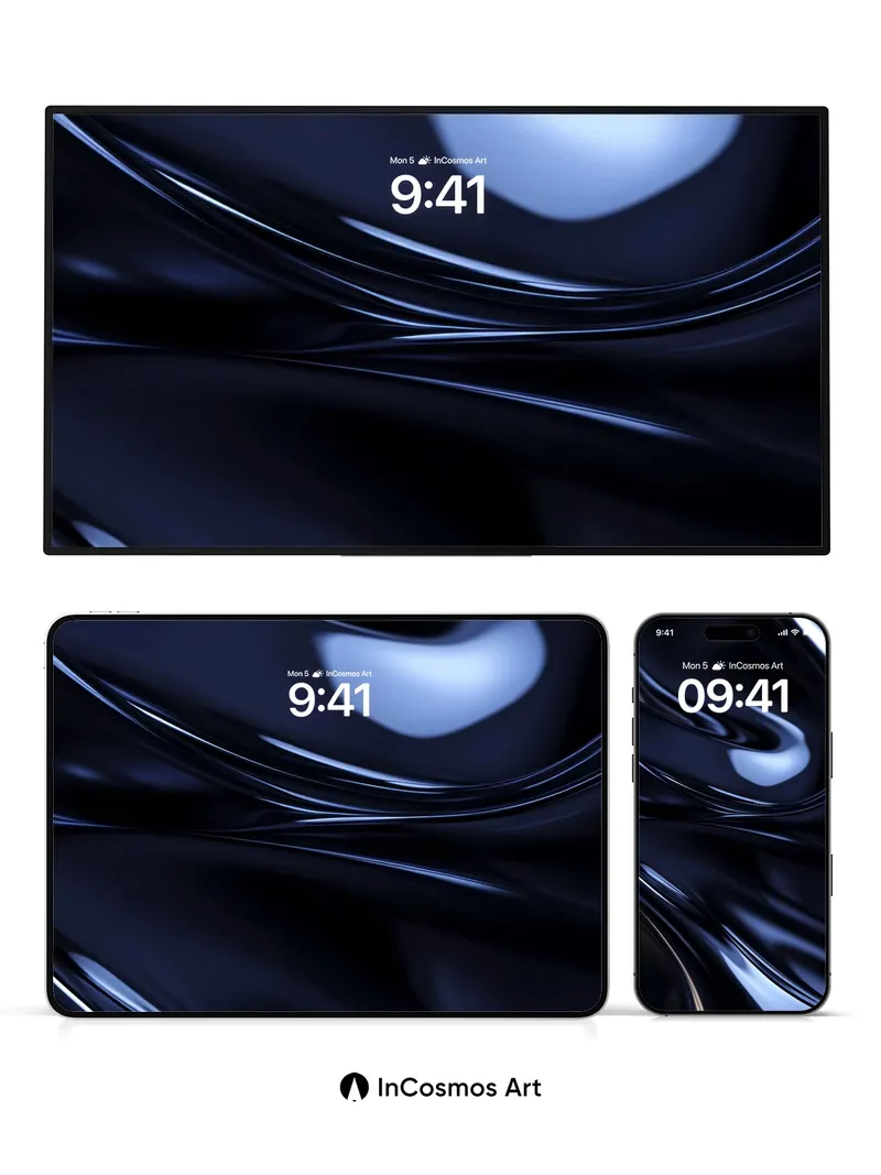 Midnight Fluid Wallpaper with Liquid Light