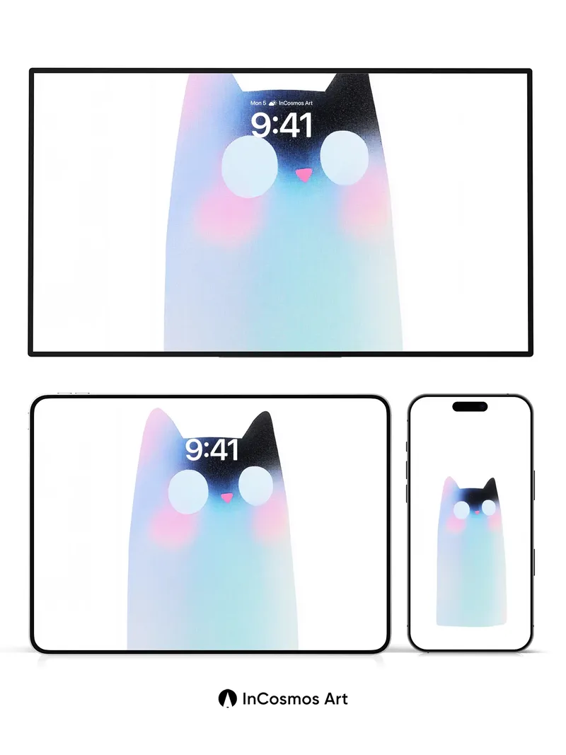 Luminous Cat Wallpaper with Ethereal Hues