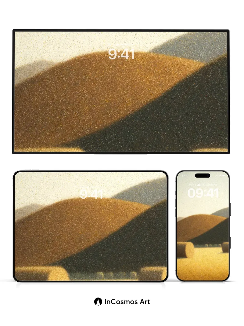 Golden Hush Wallpaper with Rolling Dunes