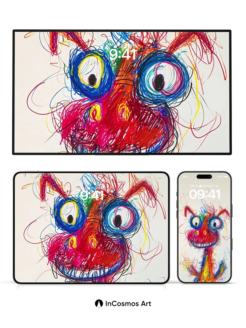 Chaos Prism Wallpaper with Whimsical Eyes