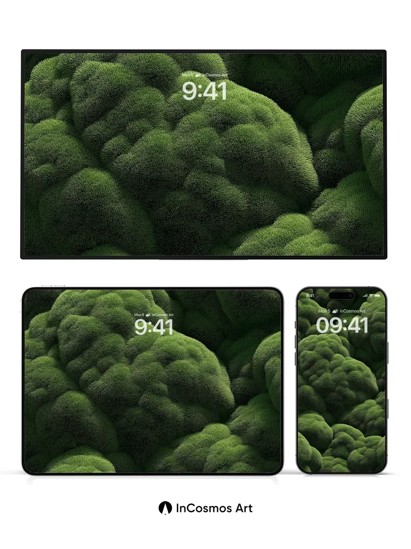 Emerald Breath Wallpaper with Living Moss