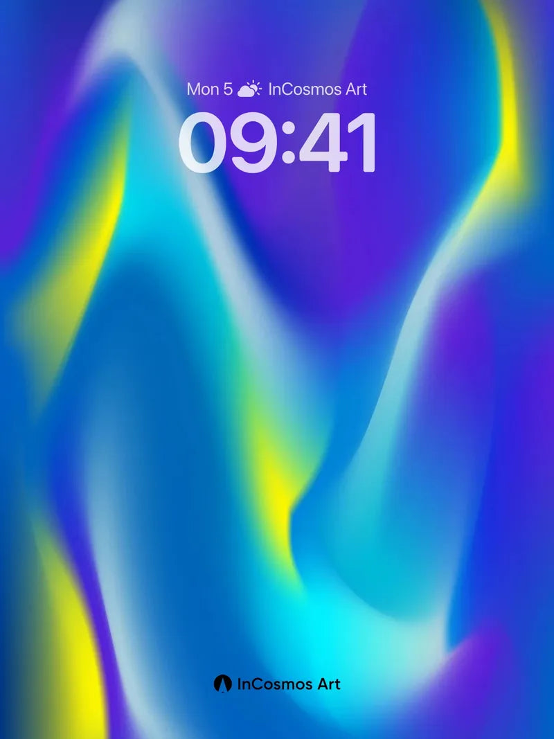 Luminous Wave Wallpaper with Electric Veins