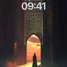 Serenity Arch Wallpaper with Golden Light Veil wallpaper for iPhone, iPad & Mac