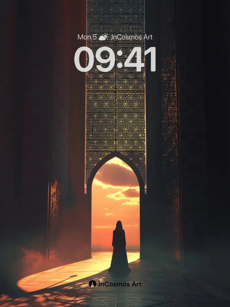 Serenity Arch Wallpaper with Golden Light Veil