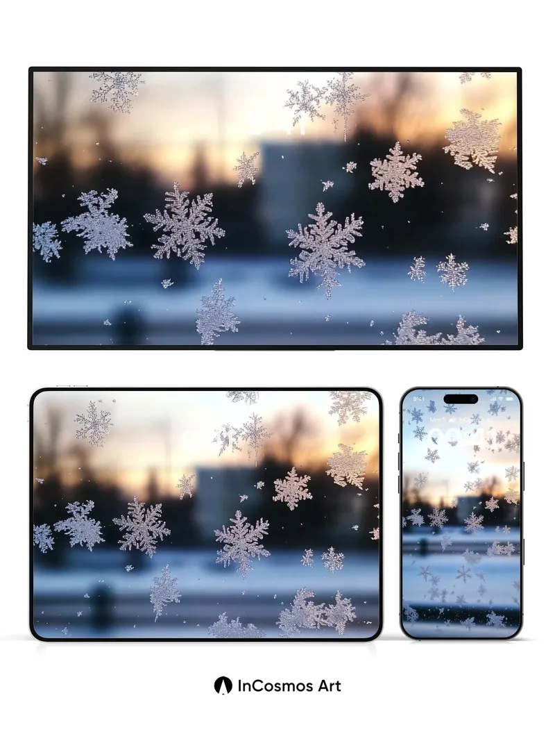 Frost Whisper Wallpaper with Snowflake Drift