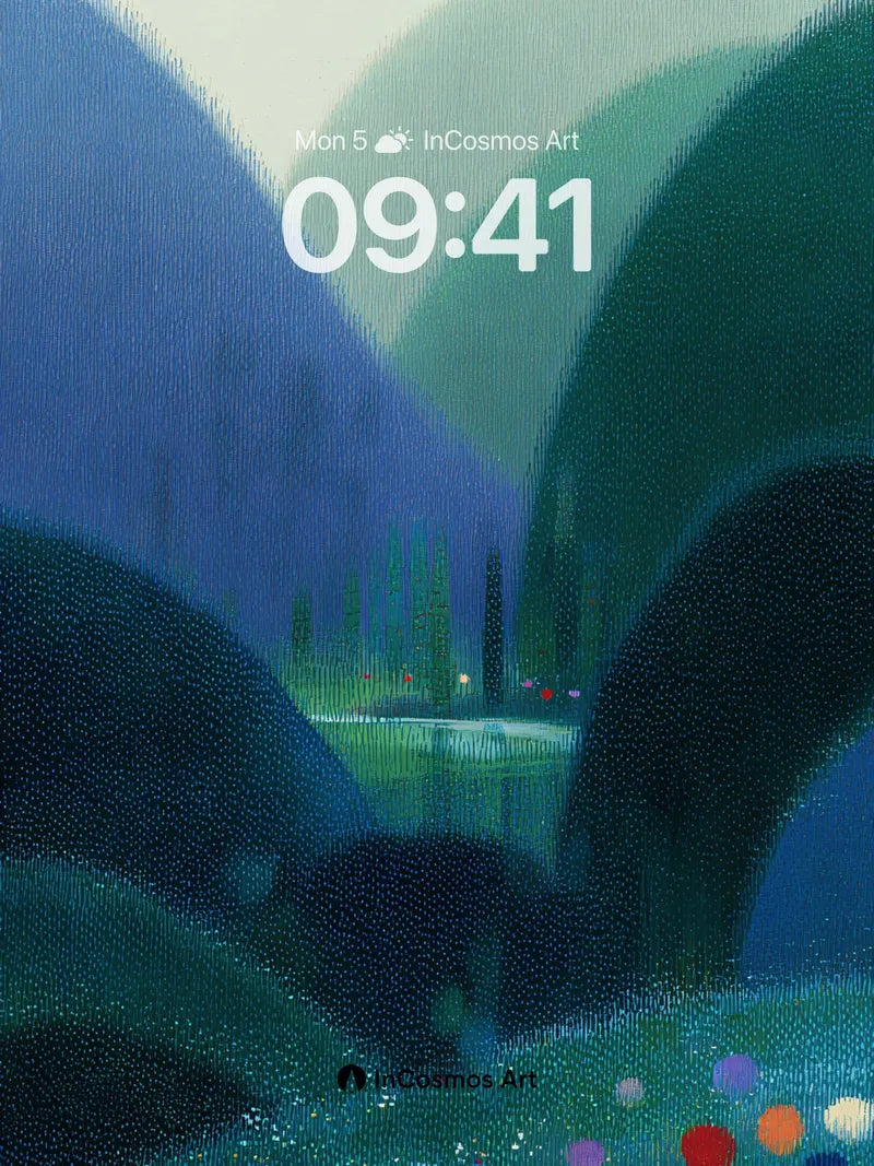 Whispering Valley Wallpaper with Floating Dots