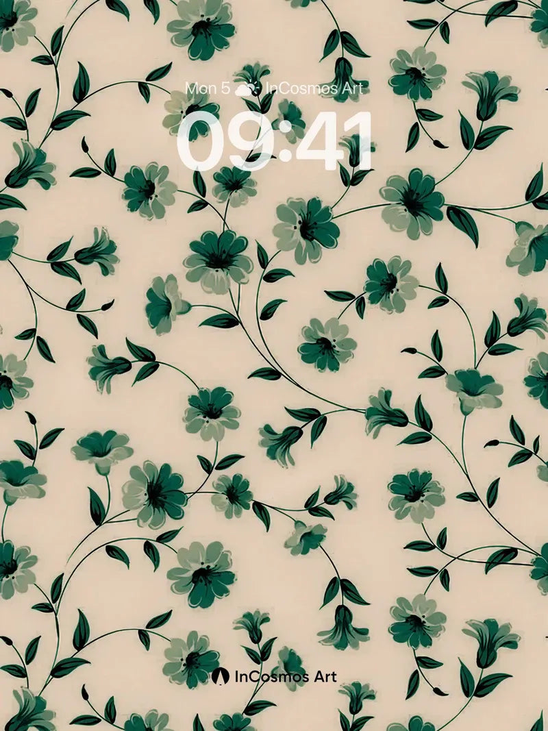 Whispering Vine Wallpaper with Emerald Hues wallpaper for iPhone, iPad & Mac