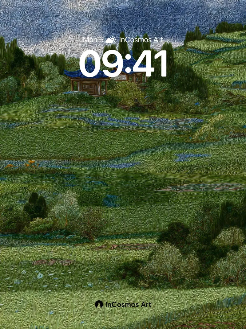 Whispering Fields Wallpaper with Van Gogh Swirls