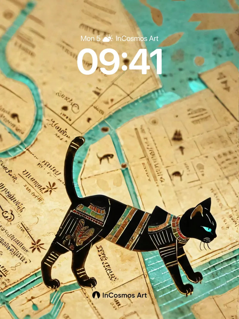 Ancient Whispers Wallpaper with Sacred Feline