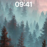 Mist-Swathed Pine Wallpaper with Dusky Hues wallpaper for iPhone, iPad & Mac