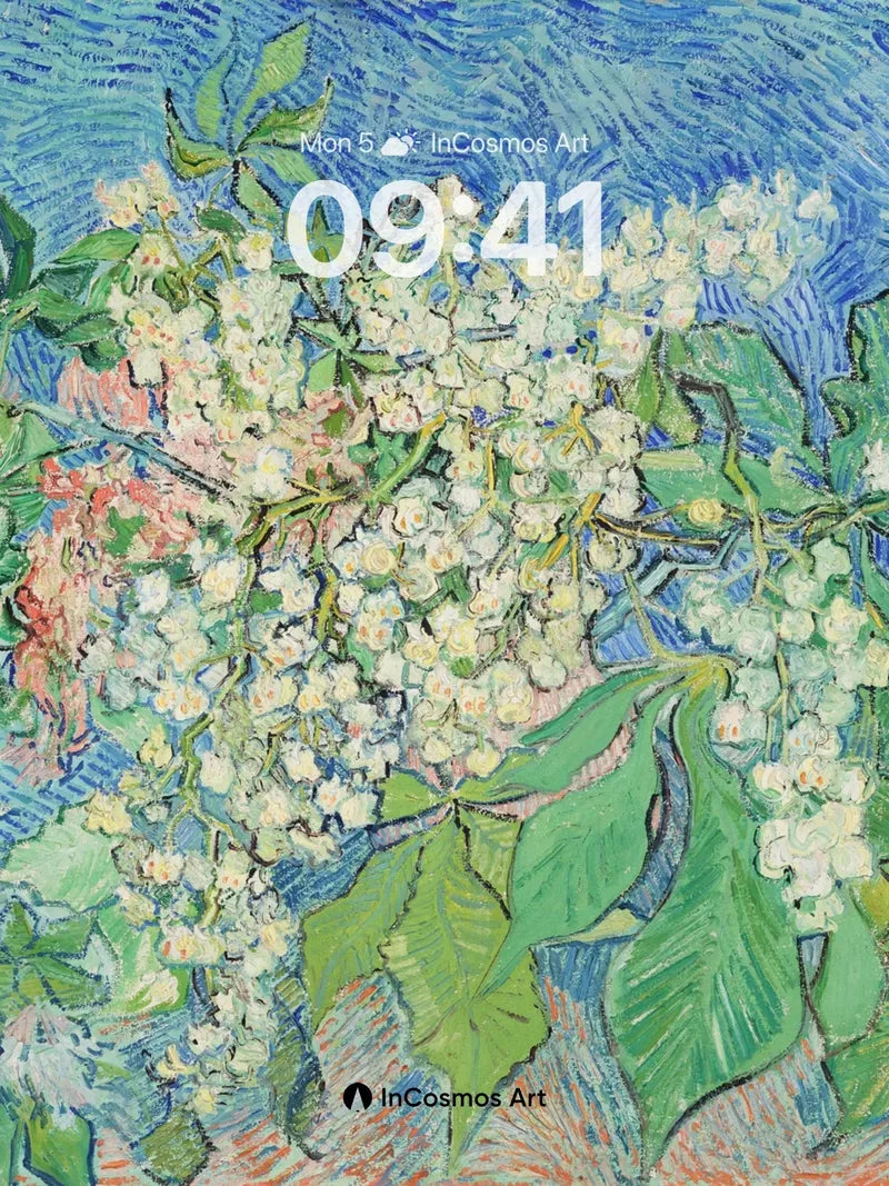 Whirlwind Bloom Wallpaper with Van Gogh's Touch