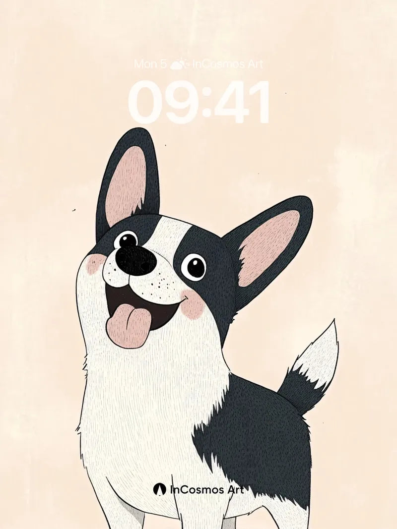 Playful Pup Wallpaper with Joyful Ears wallpaper for iPhone, iPad & Mac