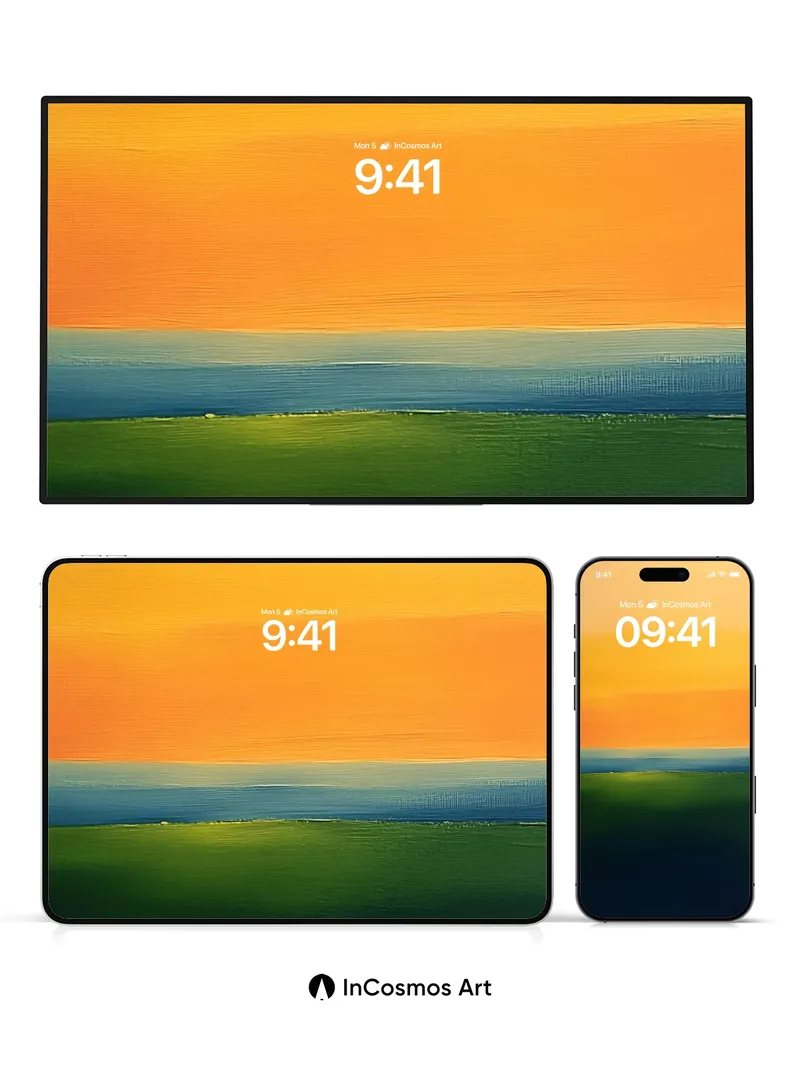 Golden Horizon Wallpaper with Ethereal Gradient