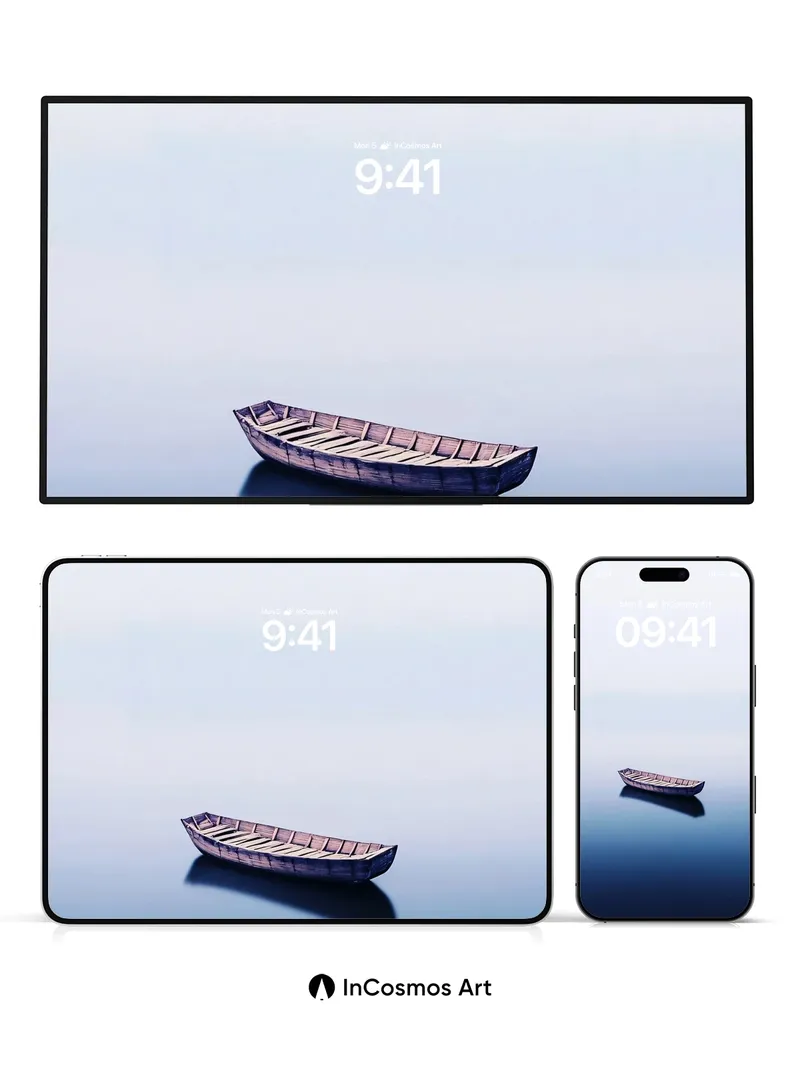 Serenity Drift Wallpaper with Midnight Reflection