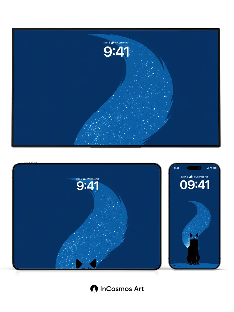 Stellar Tail Wallpaper with Cosmic Whisper